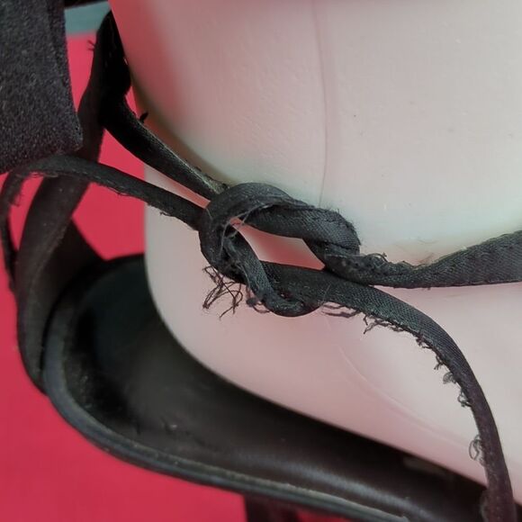 Vintage 90s Enzo Angolini Satin and Rhinestone Strappy Heels - Picture 15 of 16